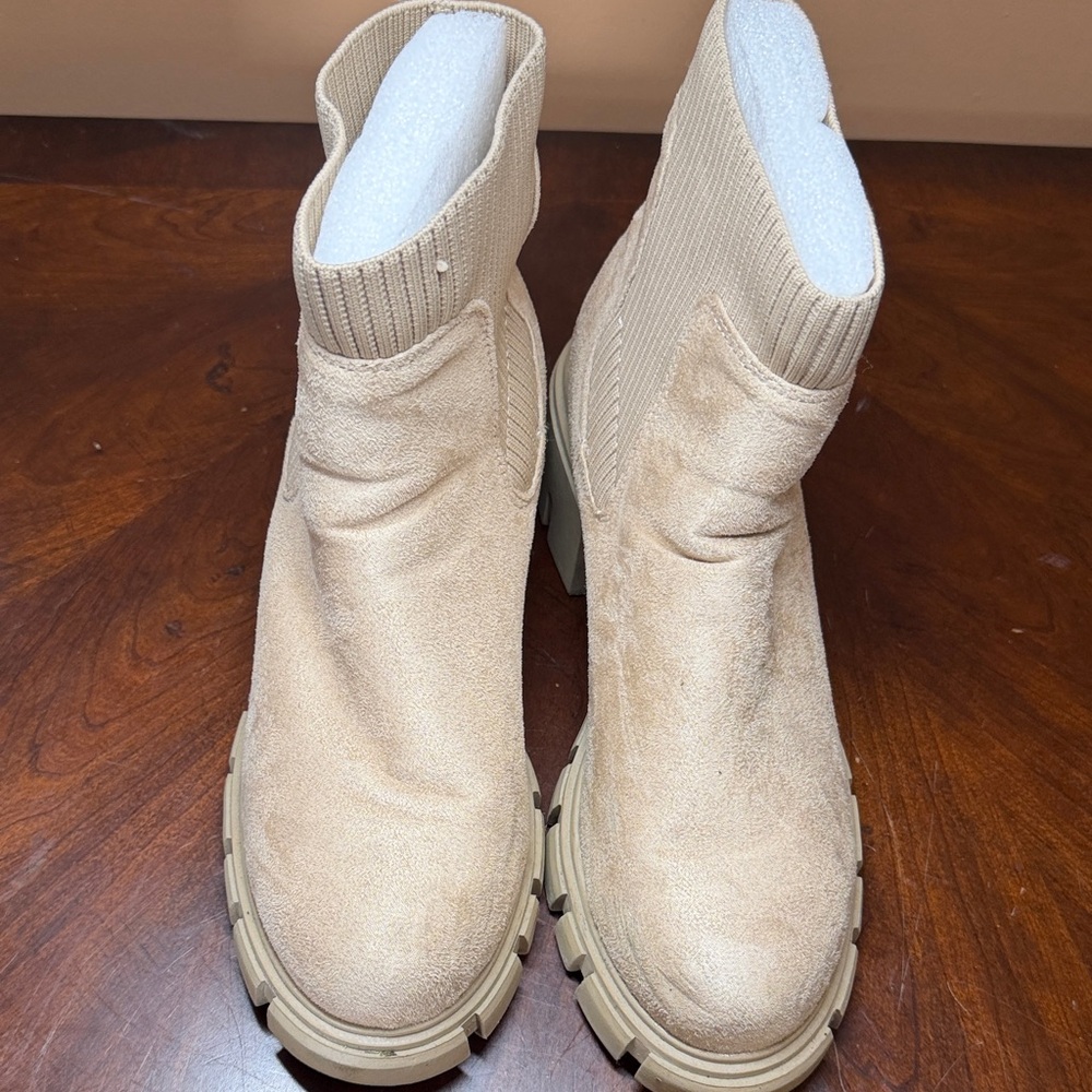 Madden Girl Cream Ankle Booties